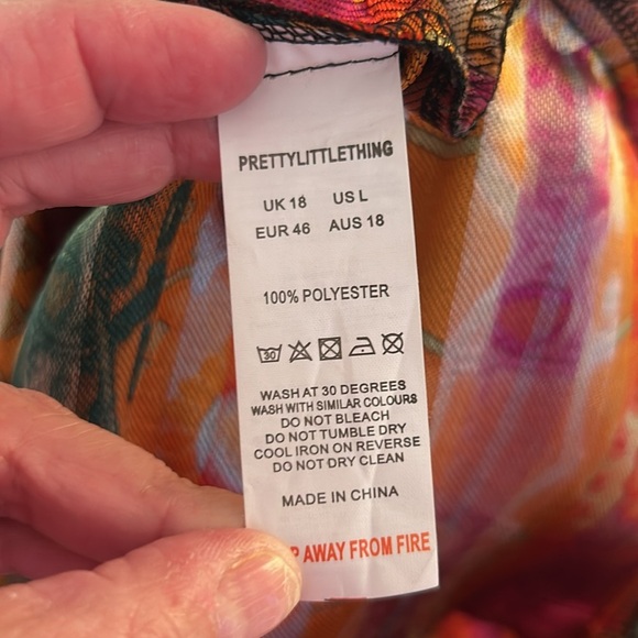 Pretty Little Thing Japanese Floral Ornate Strapless Mini Dress Size Large New! - Picture 7 of 7